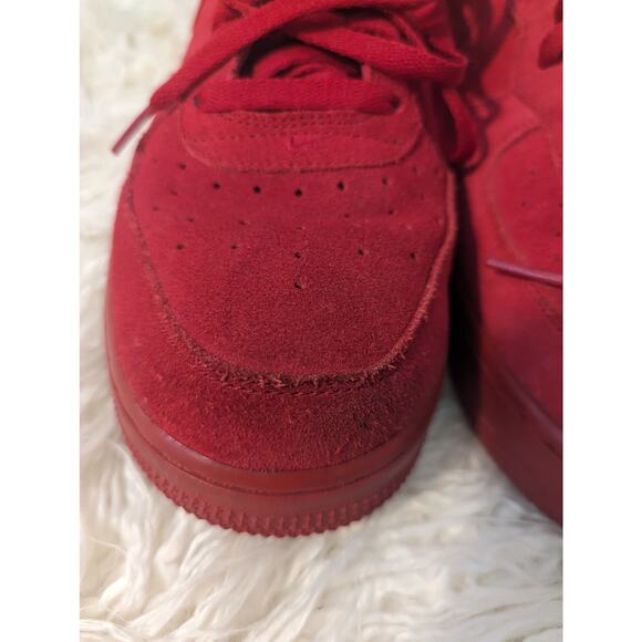 Nike Air Force 1 Mid Red October triple gym red suede - Picture 3 of 16